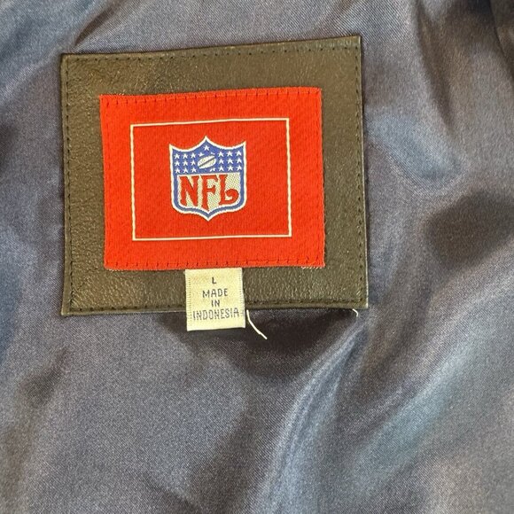 Cowboys Blue/Black Genuine Leather Inner Pockets Jacket L - Picture 7 of 9